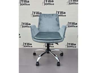 Maki Çalışma ve Çocuk Koltuğu Krom Yonca Ayak Su Yeşili